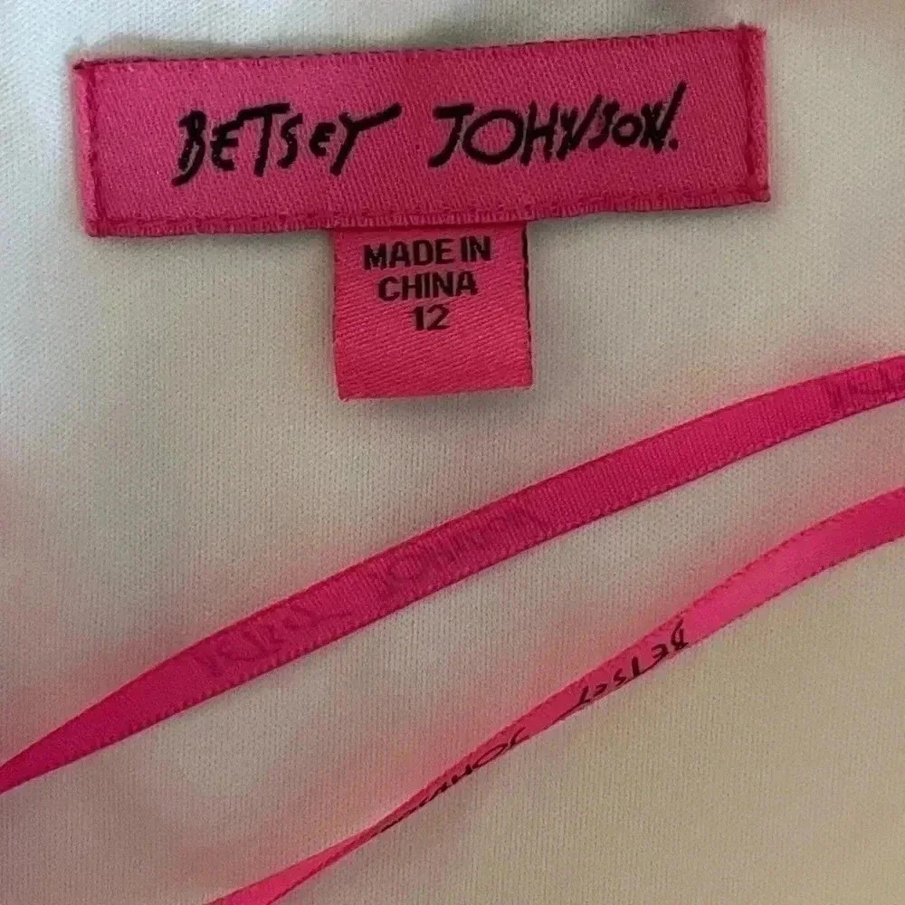 BETSEY JOHNSON OFF White/Ivory  SCUBA BOW DRESS size  12 - Picture 3 of 8